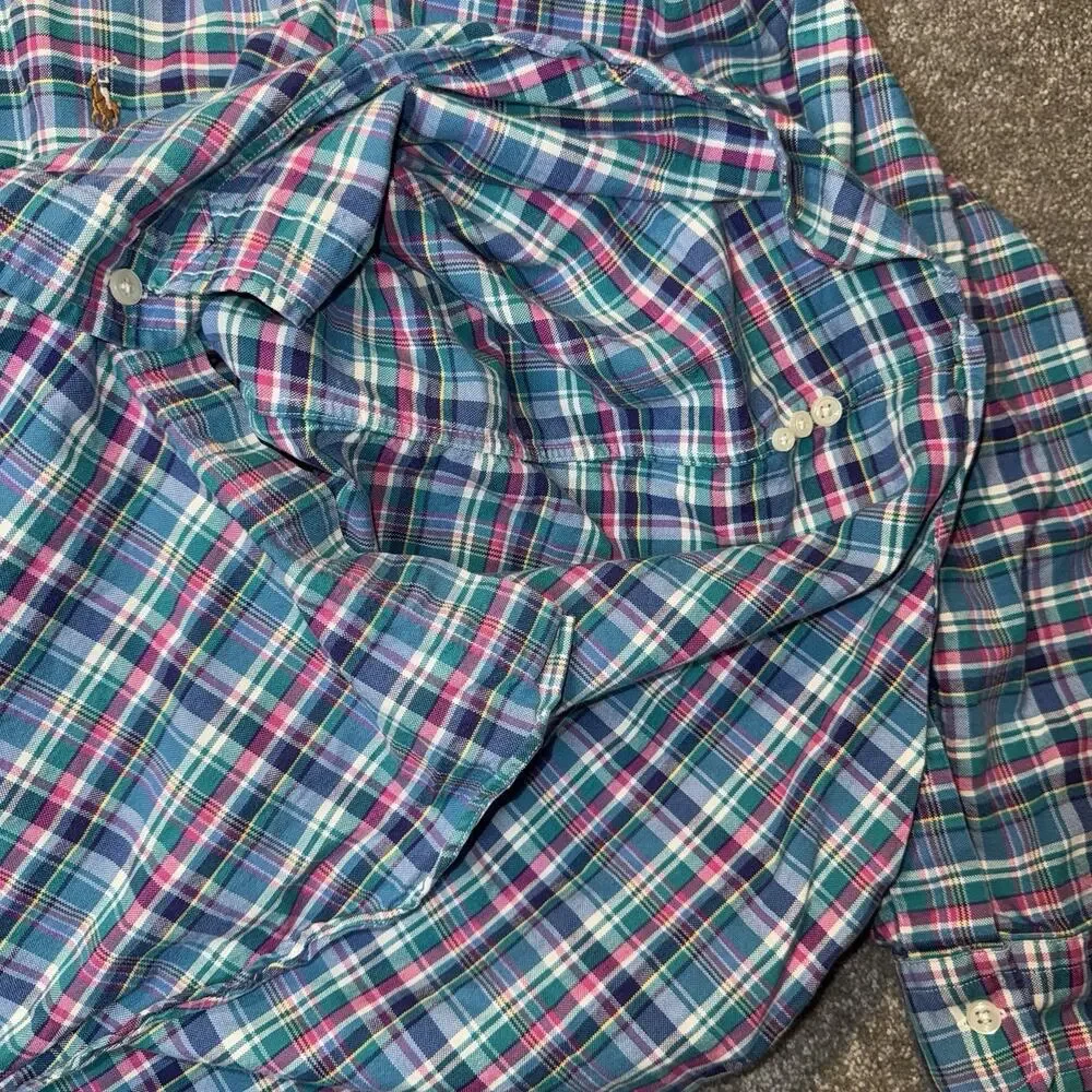 Polo Ralph Lauren Shirt Mens XL Classic Fit Multicolor Plaid Button Down‎